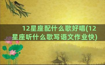 12星座配什么歌好唱(12星座听什么歌写语文作业快)