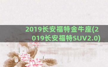 2019长安福特金牛座(2019长安福特SUV2.0)