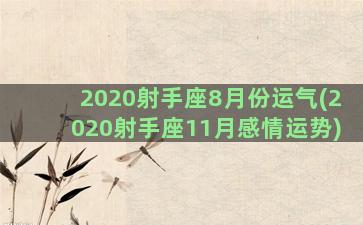 2020射手座8月份运气(2020射手座11月感情运势)