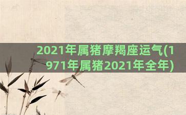 2021年属猪摩羯座运气(1971年属猪2021年全年)