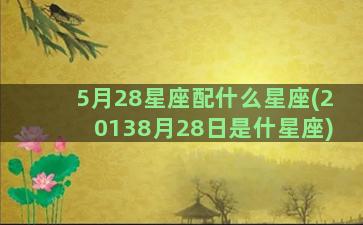 5月28星座配什么星座(20138月28日是什星座)