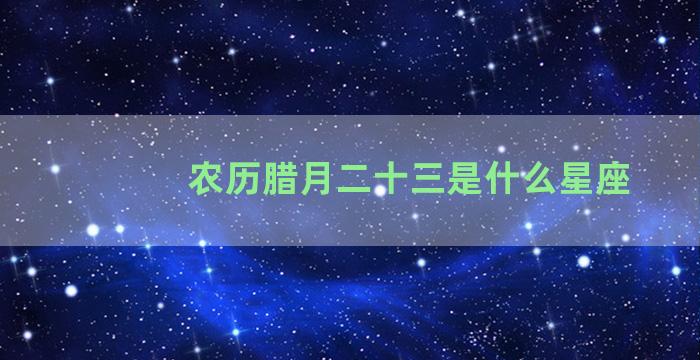 农历腊月二十三是什么星座