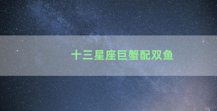 十三星座巨蟹配双鱼