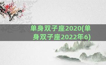 单身双子座2020(单身双子座2022年6)