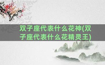 双子座代表什么花神(双子座代表什么花精灵王)