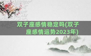 双子座感情稳定吗(双子座感情运势2023年)