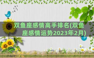 双鱼座感情高手排名(双鱼座感情运势2023年2月)