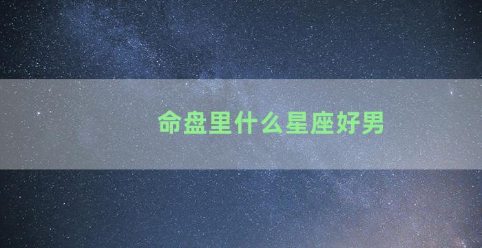 命盘里什么星座好男