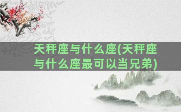 天秤座与什么座(天秤座与什么座最可以当兄弟)