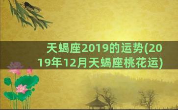 天蝎座2019的运势(2019年12月天蝎座桃花运)