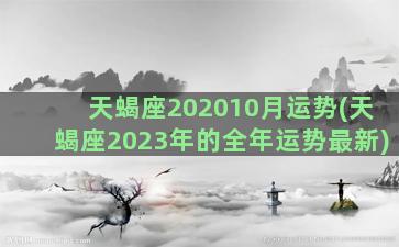 天蝎座202010月运势(天蝎座2023年的全年运势最新)