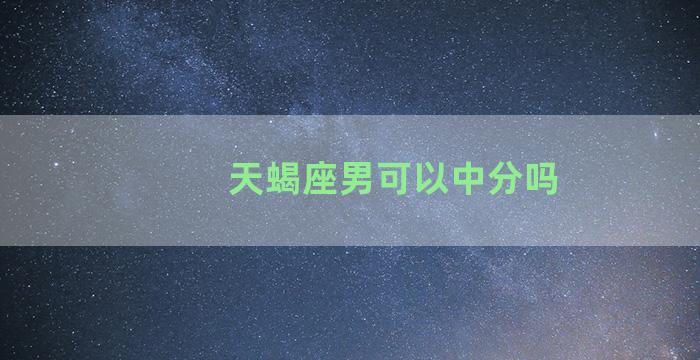 天蝎座男可以中分吗