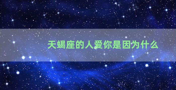 天蝎座的人爱你是因为什么