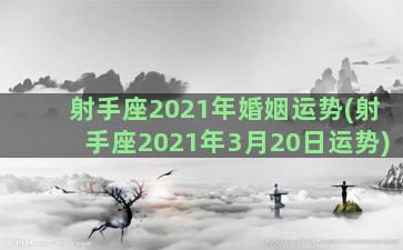 射手座2021年婚姻运势(射手座2021年3月20日运势)