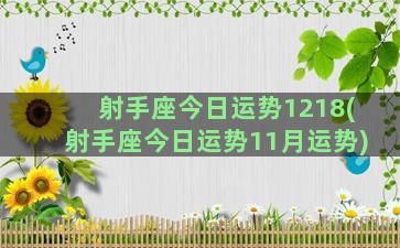 射手座今日运势1218(射手座今日运势11月运势)