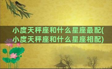 小度天秤座和什么星座最配(小度天秤座和什么星座相配)