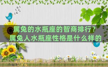 属兔的水瓶座的智商排行？属兔人水瓶座性格是什么样的