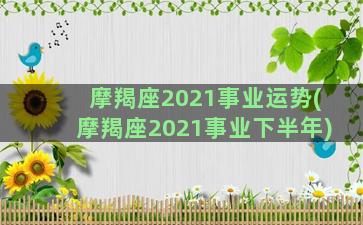 摩羯座2021事业运势(摩羯座2021事业下半年)