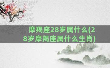 摩羯座28岁属什么(28岁摩羯座属什么生肖)