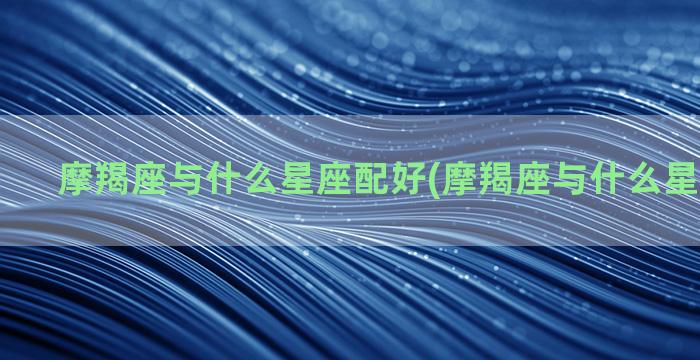 摩羯座与什么星座配好(摩羯座与什么星座最相配)