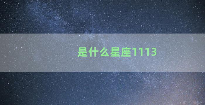 是什么星座1113