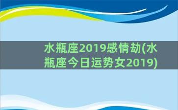 水瓶座2019感情劫(水瓶座今日运势女2019)