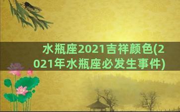 水瓶座2021吉祥颜色(2021年水瓶座必发生事件)