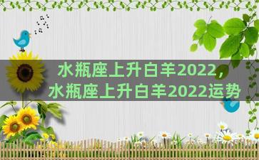 水瓶座上升白羊2022，水瓶座上升白羊2022运势