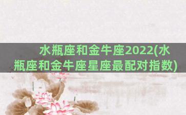 水瓶座和金牛座2022(水瓶座和金牛座星座最配对指数)