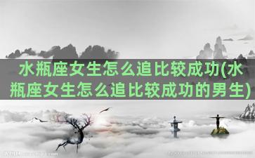 水瓶座女生怎么追比较成功(水瓶座女生怎么追比较成功的男生)