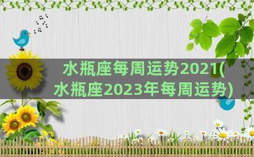 水瓶座每周运势2021(水瓶座2023年每周运势)