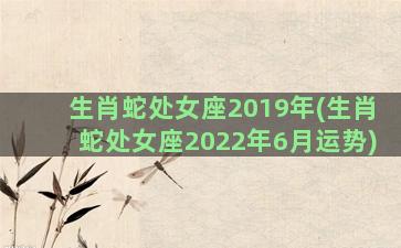 生肖蛇处女座2019年(生肖蛇处女座2022年6月运势)