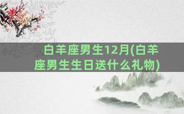 白羊座男生12月(白羊座男生生日送什么礼物)