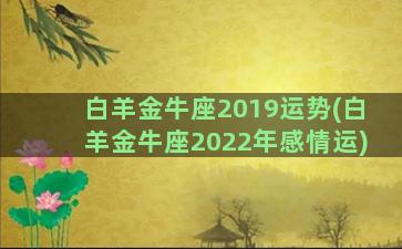 白羊金牛座2019运势(白羊金牛座2022年感情运)