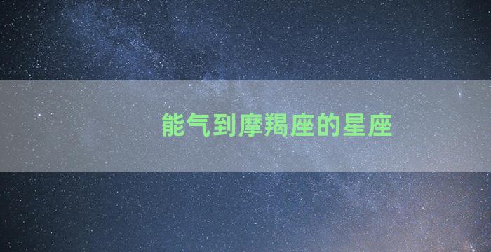 能气到摩羯座的星座