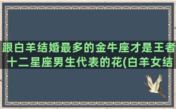 跟白羊结婚最多的金牛座才是王者十二星座男生代表的花(白羊女结婚最多的星座)