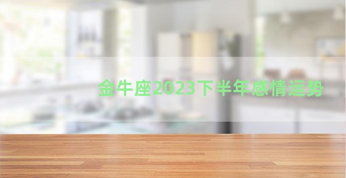 金牛座2023下半年感情运势